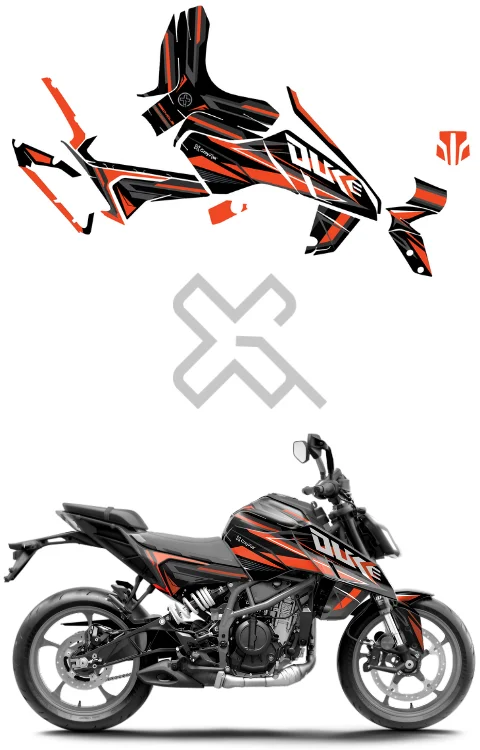 Super Duke Edition Full Body Sticker Compatible with Duke 390 Gen 3 | Made in Premium Matte Vinyl with FPF (Fade Protection Film), Waterproof, Precut Sticker, Pack Of 1 Compatible with Both Side